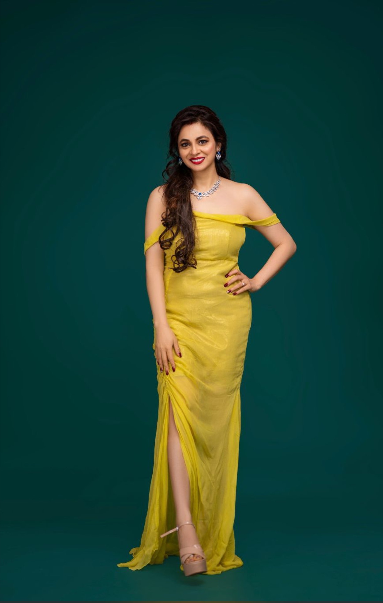Ruhi Siingh in a yellow gown